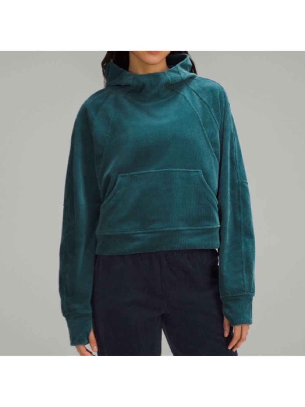 Lululemon Storm Teal Cord Scuba Oversized Hoodie *Velvet Cord | Size M/L